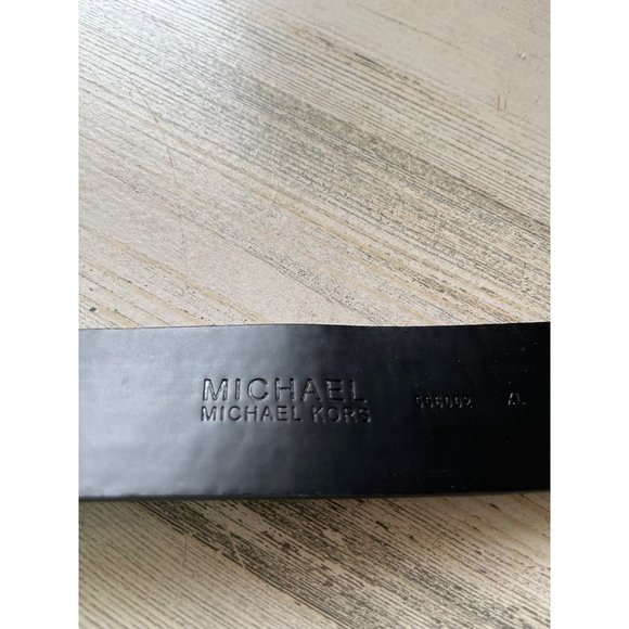 Michael Kors 556002 black synthetic leather belt with silver buckle - Picture 4 of 5